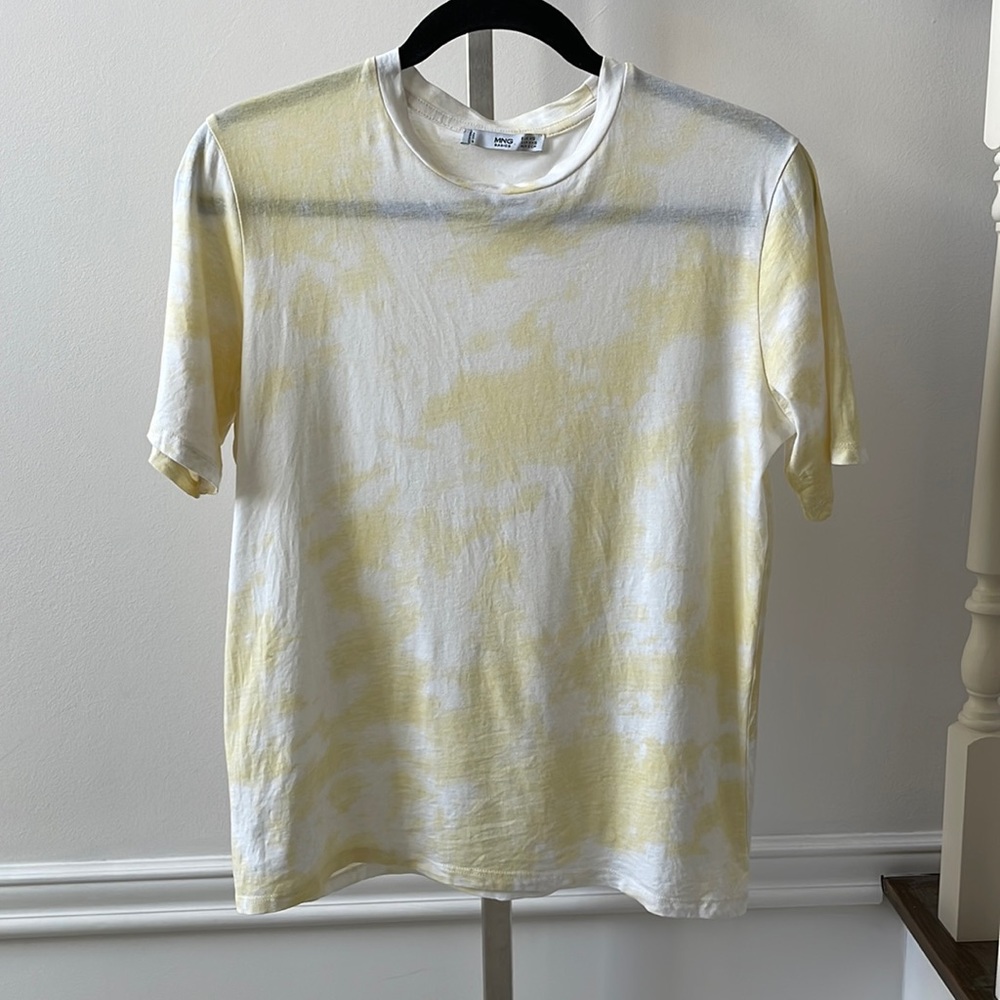 Mango tie dye tshirt in yellow sz XXS